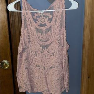 Say What? Lace embellished tank top
